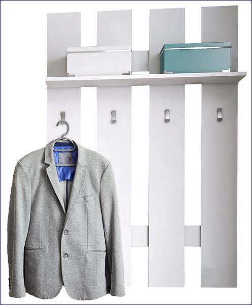 biały wieszak ścienny Riza 21X