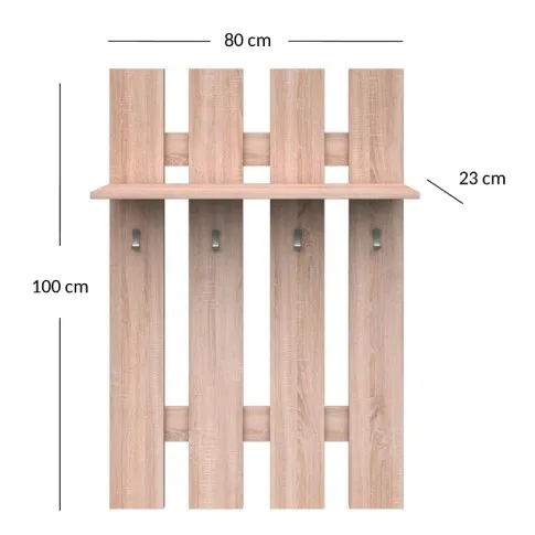 wymiary wieszaka ściennego 80cm dąb sonoma Ontario 21X