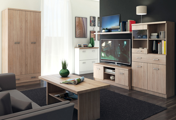 Wizualizacja wnętrza z zestawem mebli Ontario