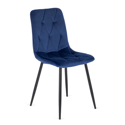 Granatowe krzesło pikowane Voro
