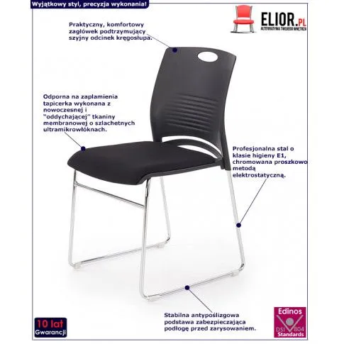 Fotografia Fotel konferencyjny Giri - czarny z kategorii Pracownie i biura