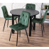 Czarny stół z zielonymi krzesłami Gimo