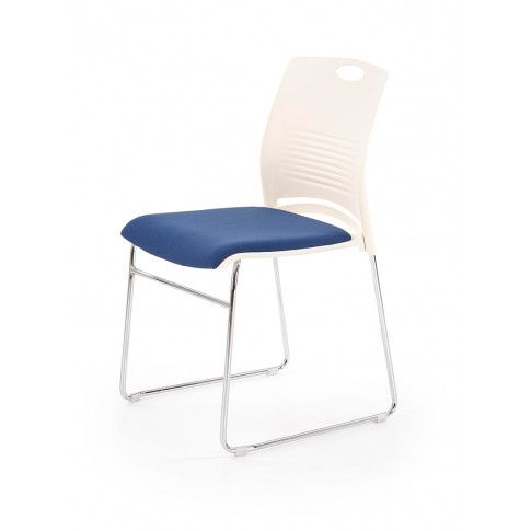 Zdjęcie produktu Fotel konferencyjny Memos - biały + niebieski.