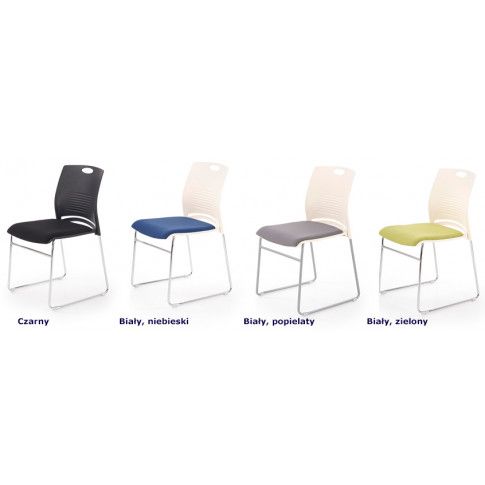 Szczegółowe zdjęcie nr 4 produktu Fotel konferencyjny Memos - biały + niebieski