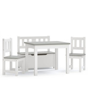 Biało-szary stolik z krzesełkami dla dziecka - Sigurd