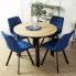 Komplet stół z granatowymi krzesłami Larry