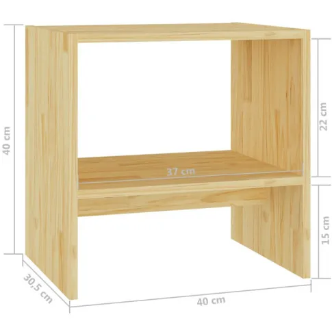 Drewniany stolik nocny z półką Xano wymiary