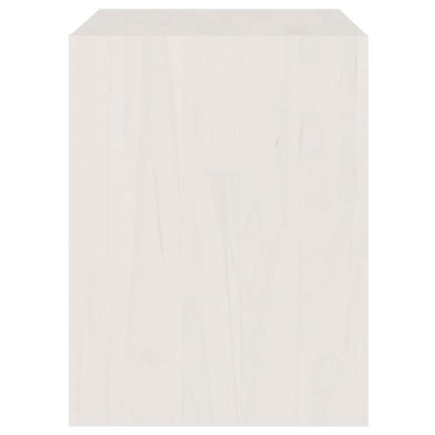 Biała minimalistyczny biały drewniany stolik nocny z półką Xano