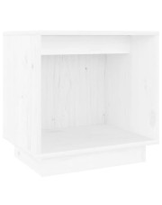 Biała drewniana minimalistyczna szafka nocna - Fono w sklepie Edinos.pl