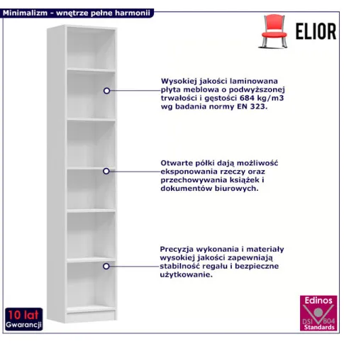 Biały wąski słupek biurowy Clarity 6X