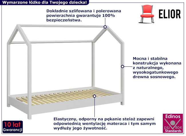 Białe łóżko dziecięce Liver 80x160 