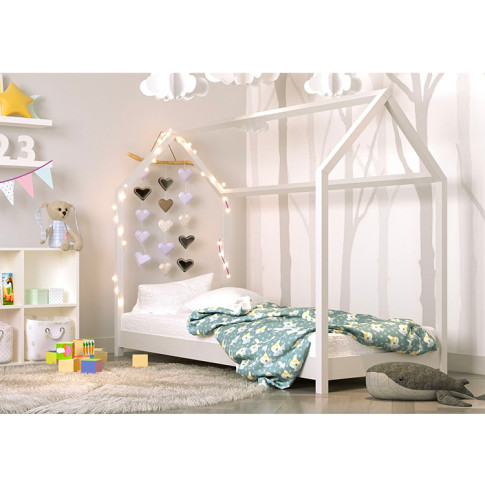 Wizualizacja białego łóżka dziecięcego Olaf 80x180