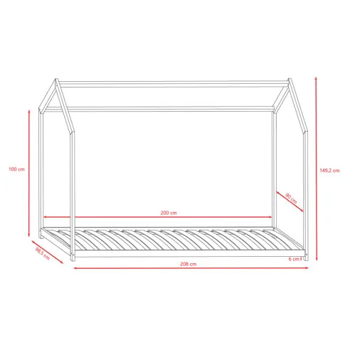 Wymiary łóżka Olaf 90x200