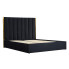 Czarne welurowe łóżko z pojemnikiem 160x200 cm - Benexo