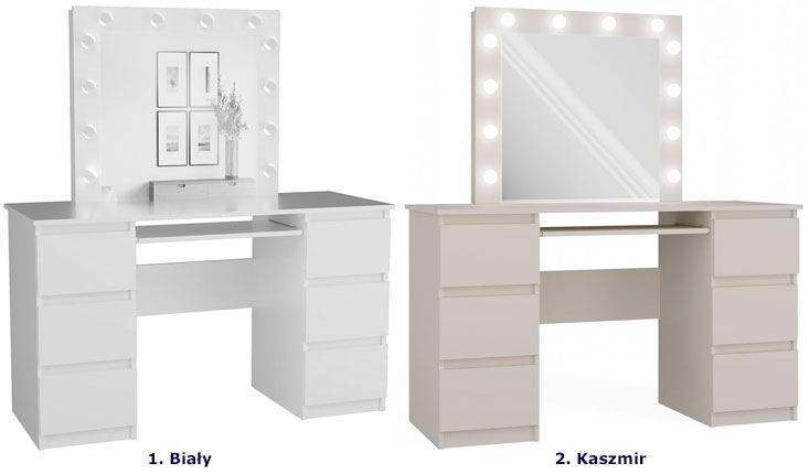 Kolory toaletki z 6 szufladami Lunari 6X