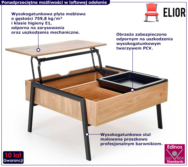 Kwadratowa ława rozkładana Toring