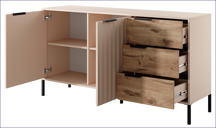 Komoda dąb viking + beżowy Alto 4X