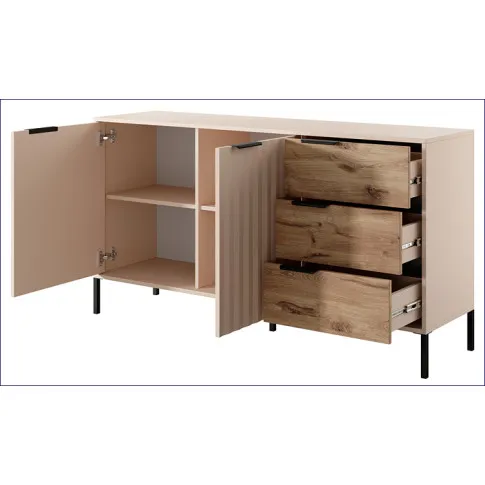 Układ wnętrza komody dąb viking beż Odine 4X