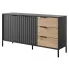 Komoda długa z lamelami dąb artisan czarny Odine 4X