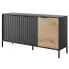 Komoda trzydrzwiowa z lamelami dąb artisan czarny Odine 5X