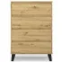 Komoda z 4 szufladami do sypialni nowoczesnej Nomari 5X dąb artisan