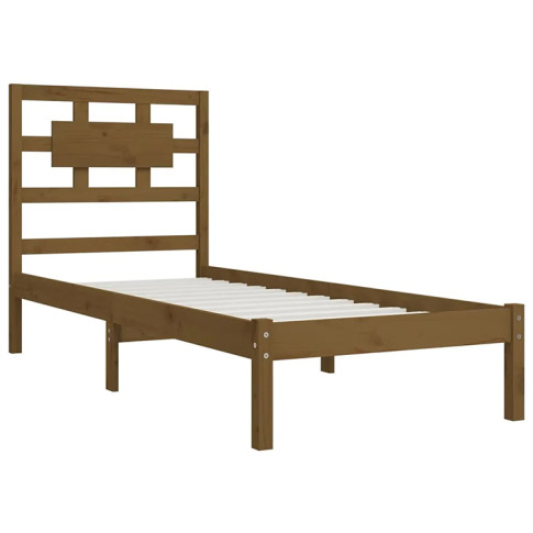 Brązowe drewniane łóżko 90x200 Satori 3X