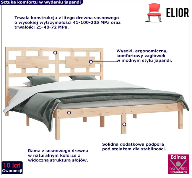 Sosnowe łózko 120x200 Satori 3X