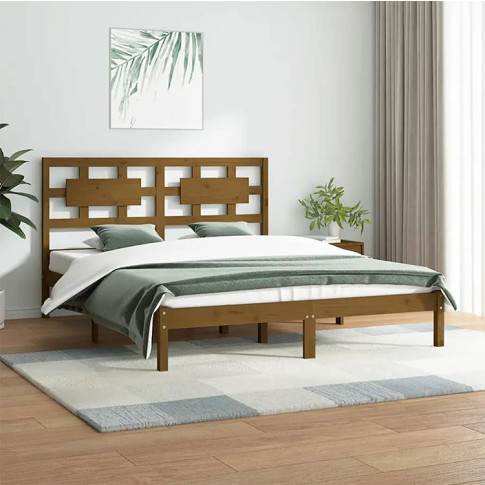 Aranżacja z brązowym sosnowym łóżkiem 120x200 Satori 4X