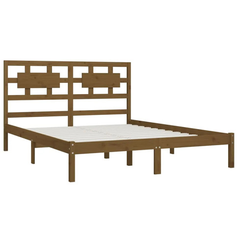 Brązowe drewniane łóżko 120x200 Satori 4X