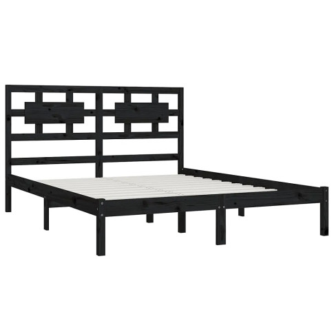 Czarne drewniane łóżko 120x200 Satori 4X
