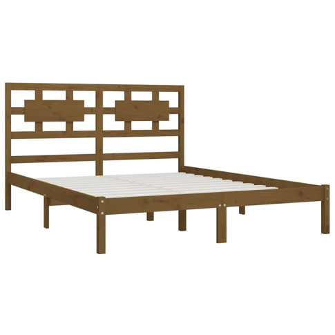 Brązowe drewniane łóżko 140x200 Satori 5X