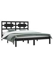 Czarne drewniane łóżko małżeńskie 140x200 - Satori 5X w sklepie Edinos.pl