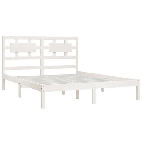 Białe drewniane łóżko 160x200 Satori 6X