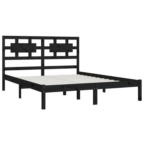Czarne drewniane łóżko 160x200 Satori 6X