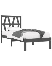 Szare pojedyncze łóżko z litego drewna 90x200 - Yoko 3X w sklepie Edinos.pl