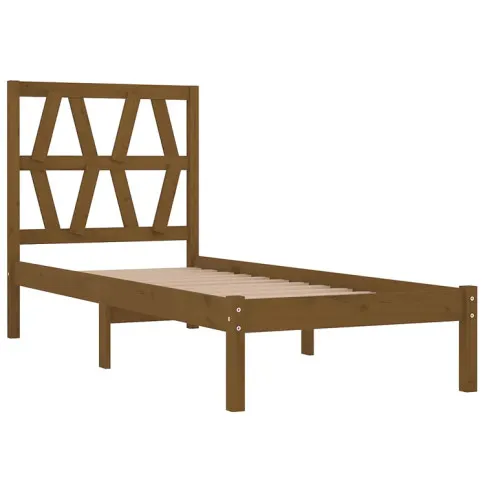 Brązowe drewniane łóżko 90x200 Yoko 3X