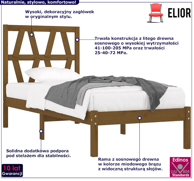 brązowe łóżko Dotto 3X