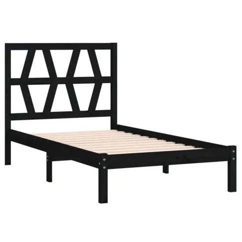 Czarne drewniane łóżko 90x200 Yoko 3X