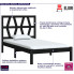 Drewniane łóżko w kolorze czarnym 90x200 Yoko 3X