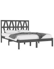 Szare podwójne łóżko drewniane 140x200 - Yoko 5X w sklepie Edinos.pl