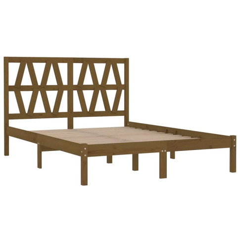 Brazowe drewniane łóżko 140x200 Yoko 5X