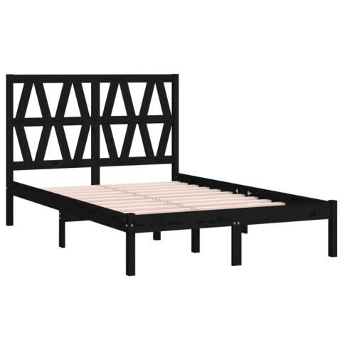 Czarne drewniane łóżko 140x200 Yoko 5X