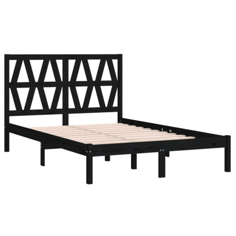 Czarne drewniane łóżko 160x200 Yoko 6X