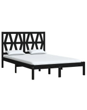 Czarne dwuosobowe łóżko sosnowe 160x200 - Yoko 6X w sklepie Edinos.pl