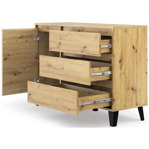 Komoda z 3 szufladami i szafką do salonu nowoczesnego Nomari 7X artisan