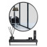 Czarne lustro łazienkowe 70 cm średnicy z półką - Odri