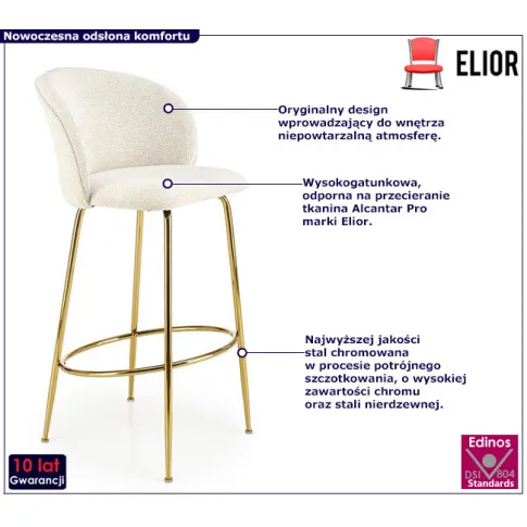 Nowoczesny kremowy hoker Davero