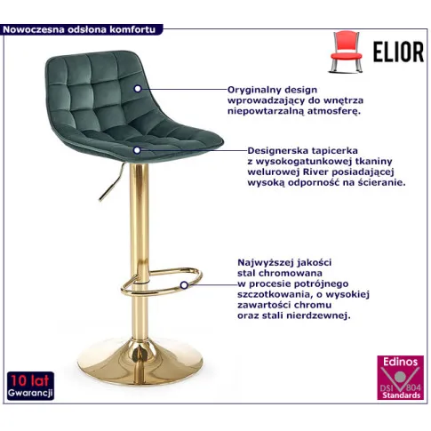 Nowoczesny zielony hoker Zubi