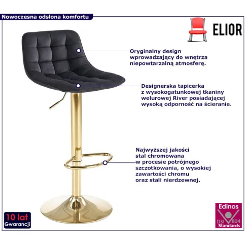 Czarny pikowany hoker Zubi