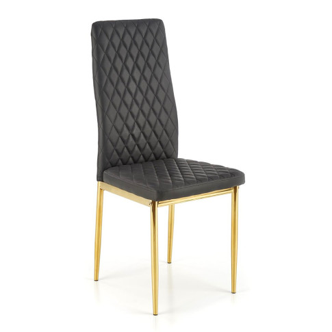 Czarne pikowane krzesło Emro